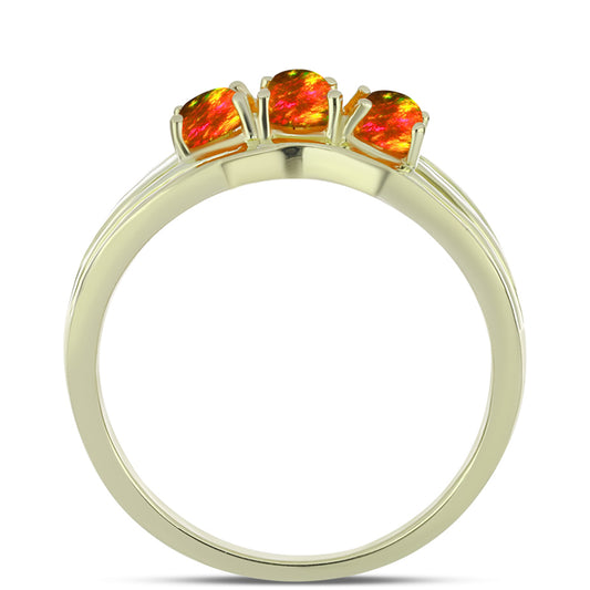 Goldplattierter Silberring mit amerikanischem Feueropal