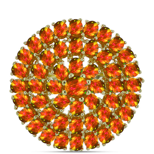 Goldplattierter Silberring mit amerikanischem Feueropal