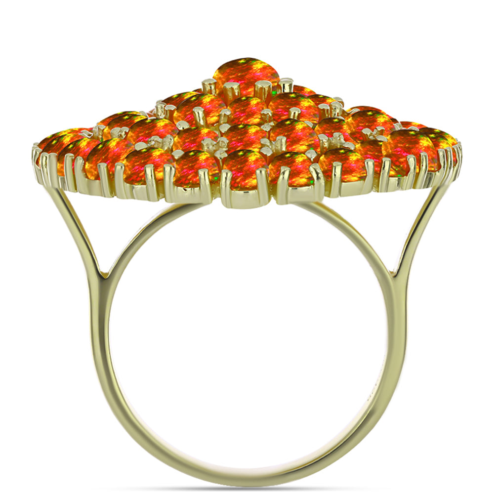 Goldplattierter Silberring mit amerikanischem Feueropal 2 