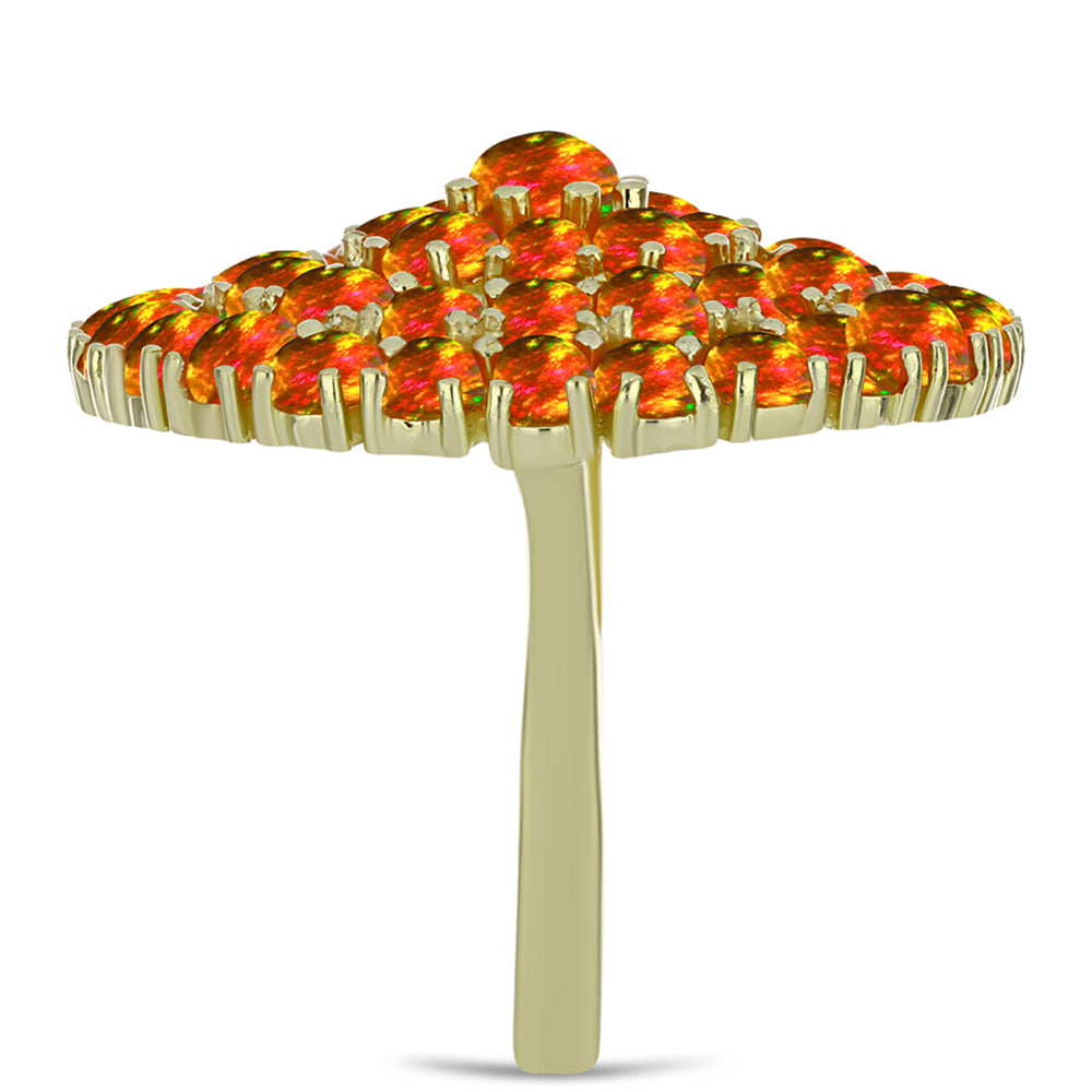 Goldplattierter Silberring mit amerikanischem Feueropal 4 