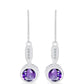 Silberohrringe mit marokkanischem Amethyst und weißem Topas