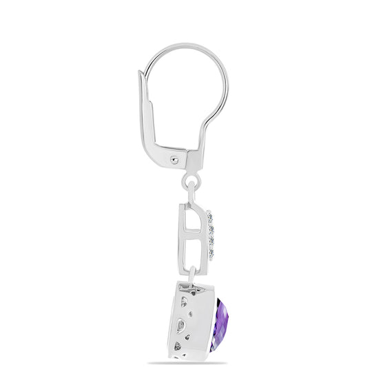 Silberohrringe mit marokkanischem Amethyst und weißem Topas