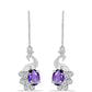 Silberohrringe mit marokkanischem Amethyst und weißem Topas