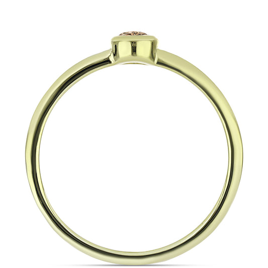 Goldplattierter Silberring mit Champagner-Diamant