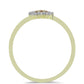 Goldplattierter Silberring mit Champagner-Diamant und weißem Diamant