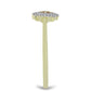 Goldplattierter Silberring mit Champagner-Diamant und weißem Diamant