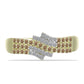Goldplattierter Silberring mit Champagner-Diamant und weißem Diamant