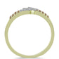 Goldplattierter Silberring mit Champagner-Diamant und weißem Diamant