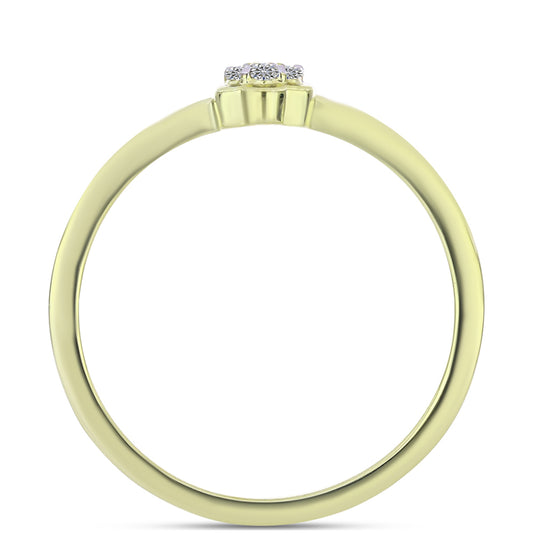 Goldplattierter Silberring mit Champagner-Diamant und weißem Diamant