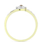 Goldplattierter Silberring mit Champagner-Diamant und weißem Diamant