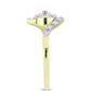 Goldplattierter Silberring mit Champagner-Diamant und weißem Diamant
