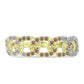 Goldplattierter Silberring mit Champagner-Diamant und weißem Diamant