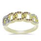 Goldplattierter Silberring mit Champagner-Diamant und weißem Diamant