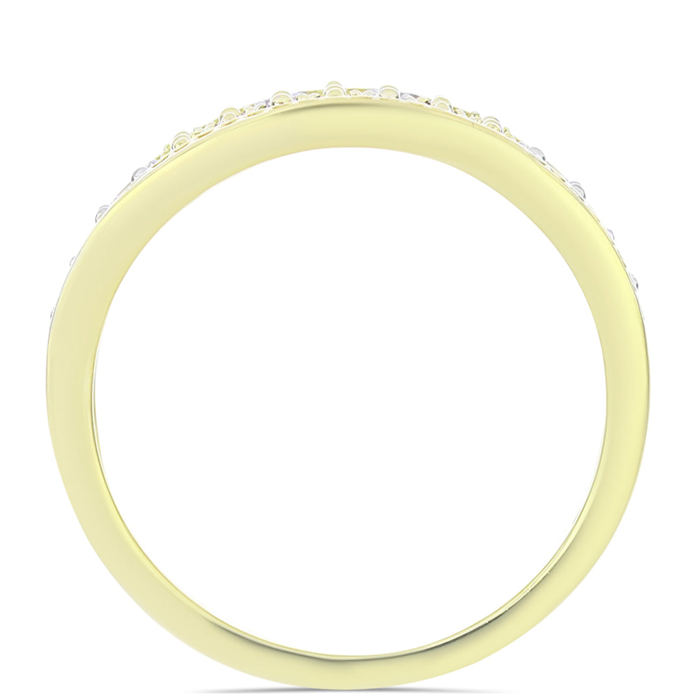 Goldplattierter Silberring mit Champagner-Diamant und weißem Diamant 2 