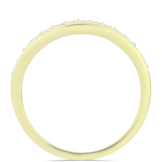 Goldplattierter Silberring mit Champagner-Diamant und weißem Diamant