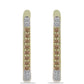 Goldplattierte Silberohrringe mit Champagner-Diamant und weißem Diamant