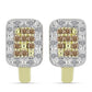 Goldplattierte Silberohrringe mit Champagner-Diamant und weißem Diamant