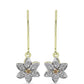 Goldplattierte Silberohrringe mit Champagner-Diamant und weißem Diamant