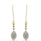 Goldplattierte Silberohrringe mit Champagner-Diamant