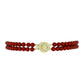 Goldplattiertes Silberarmband mit roter Süßwasserperle