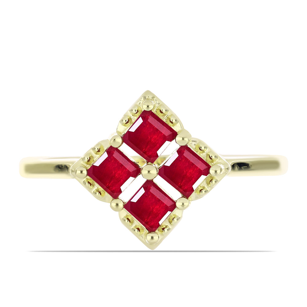 Goldplattierter Silberring mit Rubin aus Madagaskar 1 