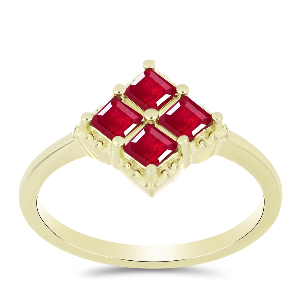Goldplattierter Silberring mit Rubin aus Madagaskar 3 