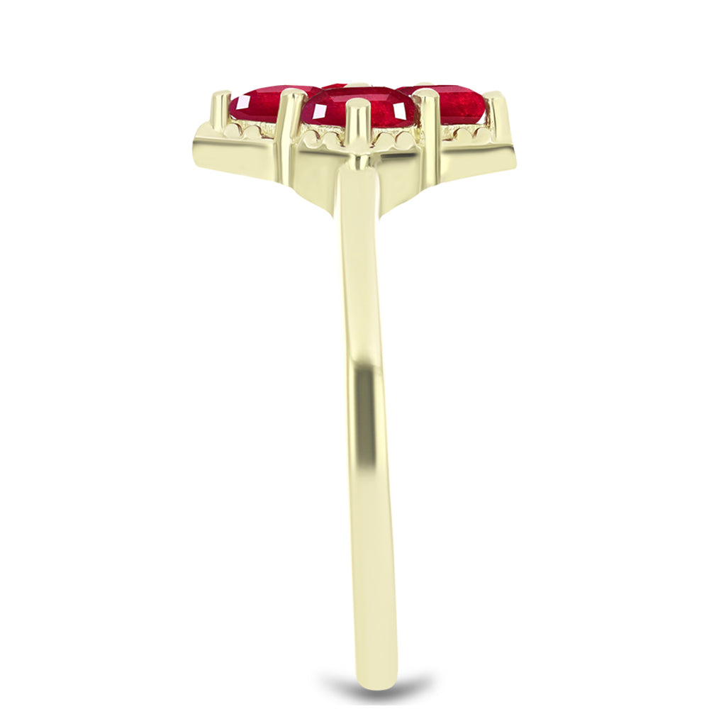 Goldplattierter Silberring mit Rubin aus Madagaskar 4 