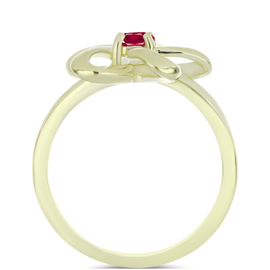 Goldplattierter Silberring mit Rubin aus Madagaskar