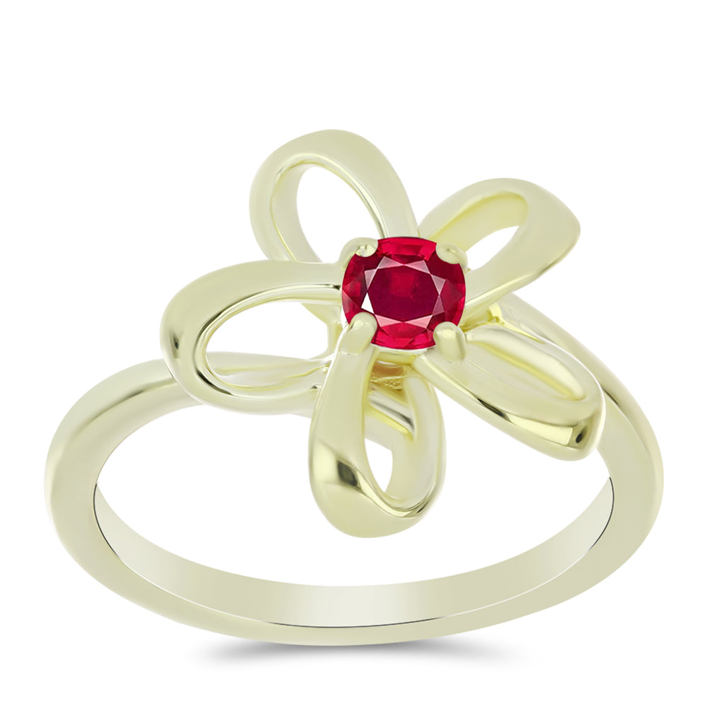 Goldplattierter Silberring mit Rubin aus Madagaskar 3 