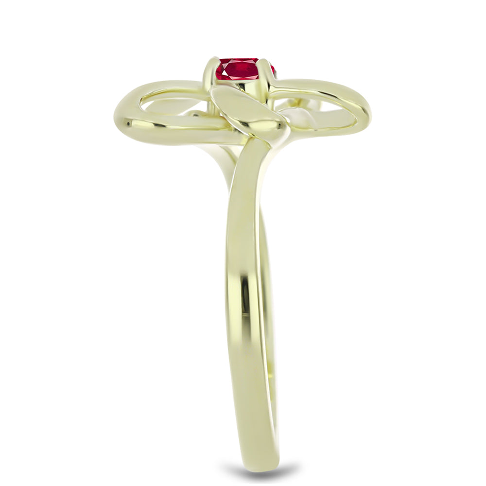 Goldplattierter Silberring mit Rubin aus Madagaskar 4 