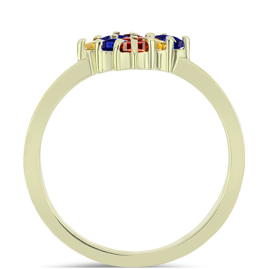 Goldplattierter Silberring mit regenbogenfarbenem Rosebery Saphir