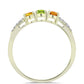 Goldplattierter Silberring mit regenbogenfarbenem Rosebery Saphir und weißem Topas