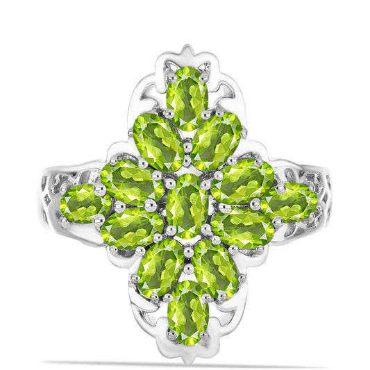 Silberring mit Peridot aus Changbai
