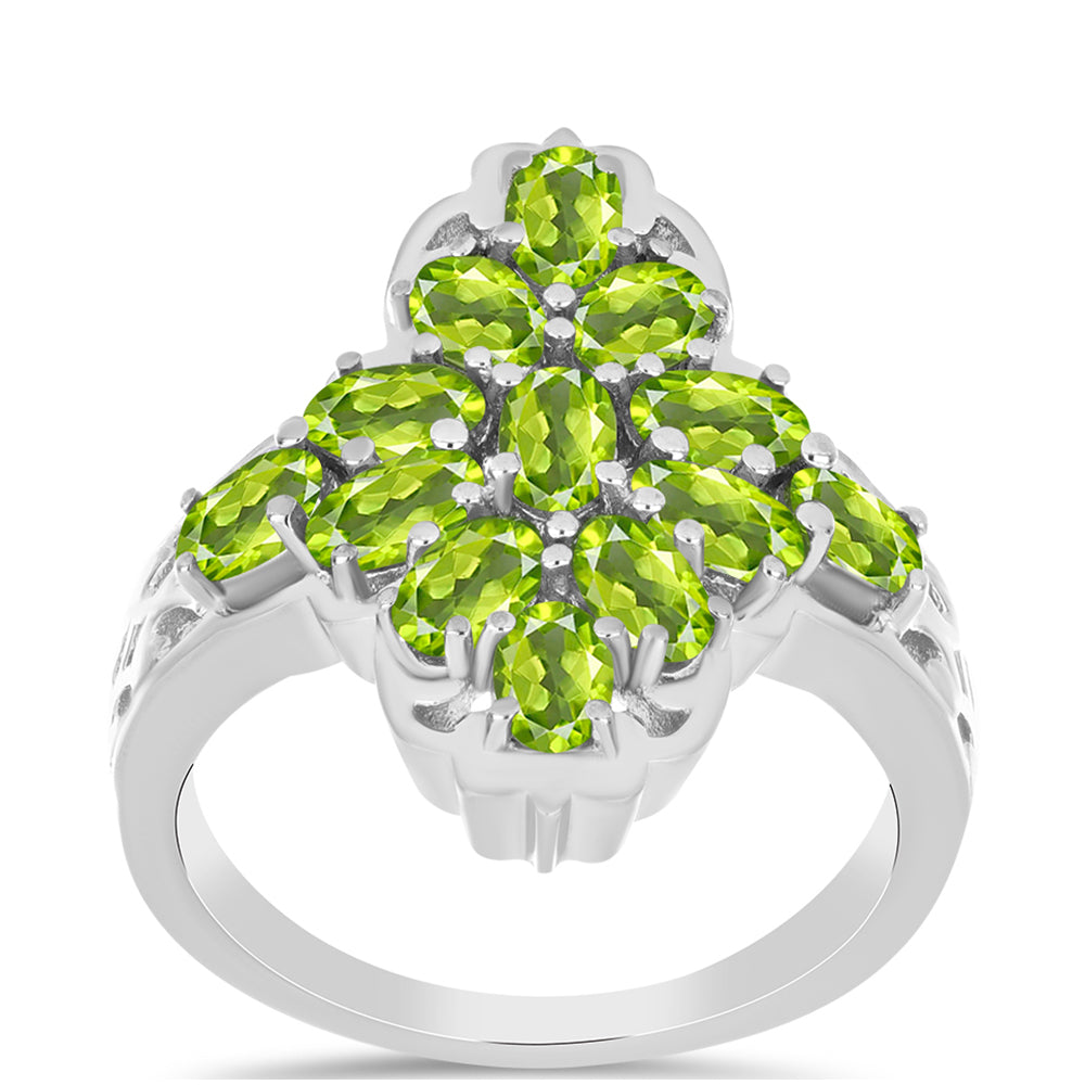 Silberring mit Peridot aus Changbai