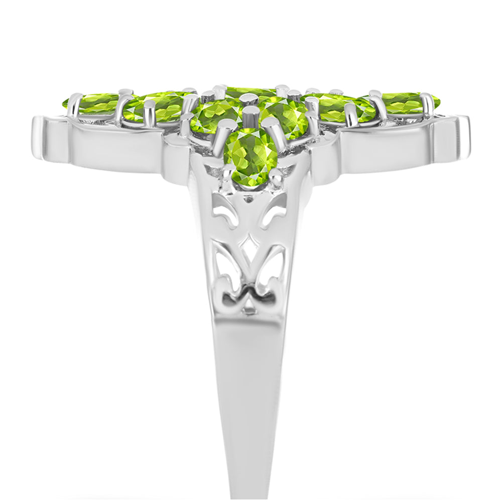 Silberring mit Peridot aus Changbai 4 