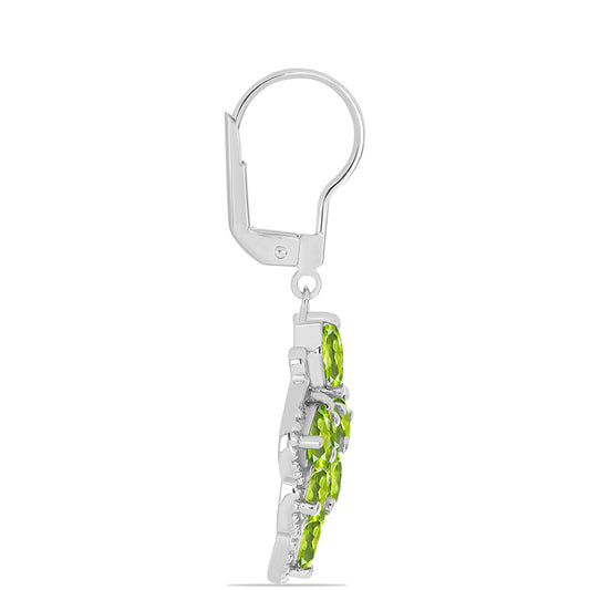 Silberohrringe mit Peridot aus Changbai