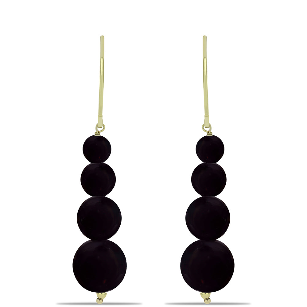 Goldplattierte Silberohrringe mit schwarzem Onyx aus Suwar 1 