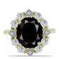 Goldplattierter Silberring mit schwarzem Onyx aus Suwar und weißem Topas