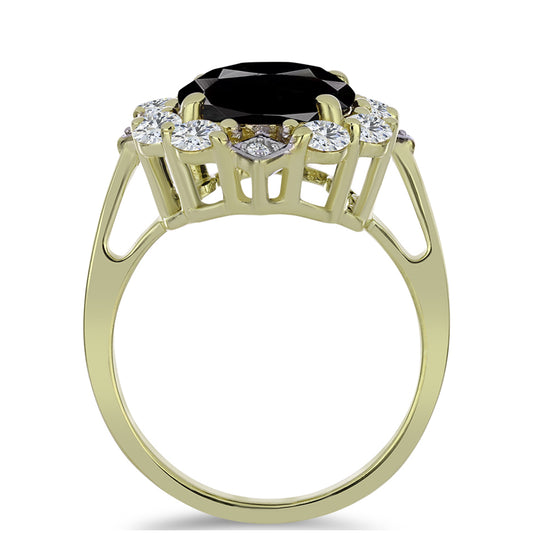 Goldplattierter Silberring mit schwarzem Onyx aus Suwar und weißem Topas
