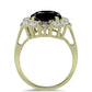Goldplattierter Silberring mit schwarzem Onyx aus Suwar und weißem Topas