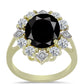 Goldplattierter Silberring mit schwarzem Onyx aus Suwar und weißem Topas