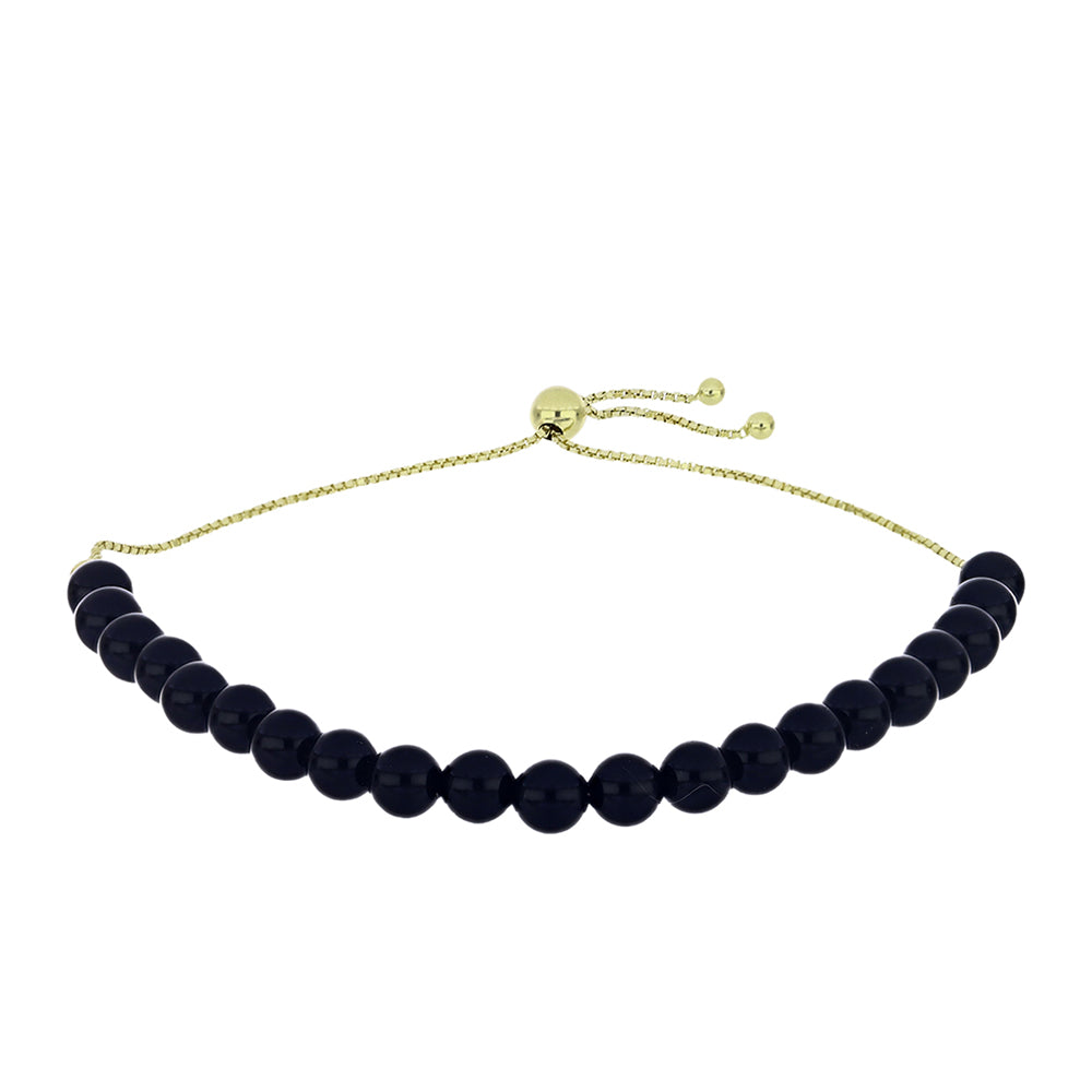 Goldplattiertes Silberarmband mit schwarzem Onyx aus Suwar 1 