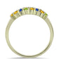 Goldplattierter Silberring mit regenbogenfarbenem Rosebery Saphir