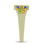 Goldplattierter Silberring mit regenbogenfarbenem Rosebery Saphir