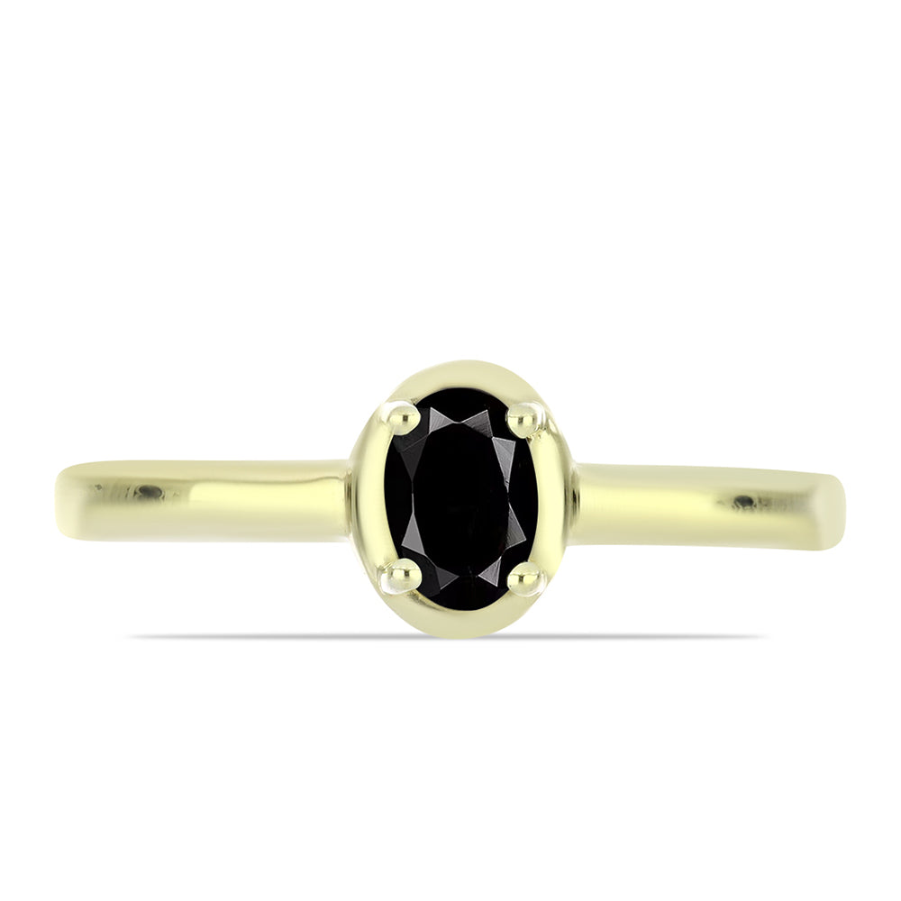 Goldplattierter Silberring mit schwarzem Onyx aus Suwar 1 