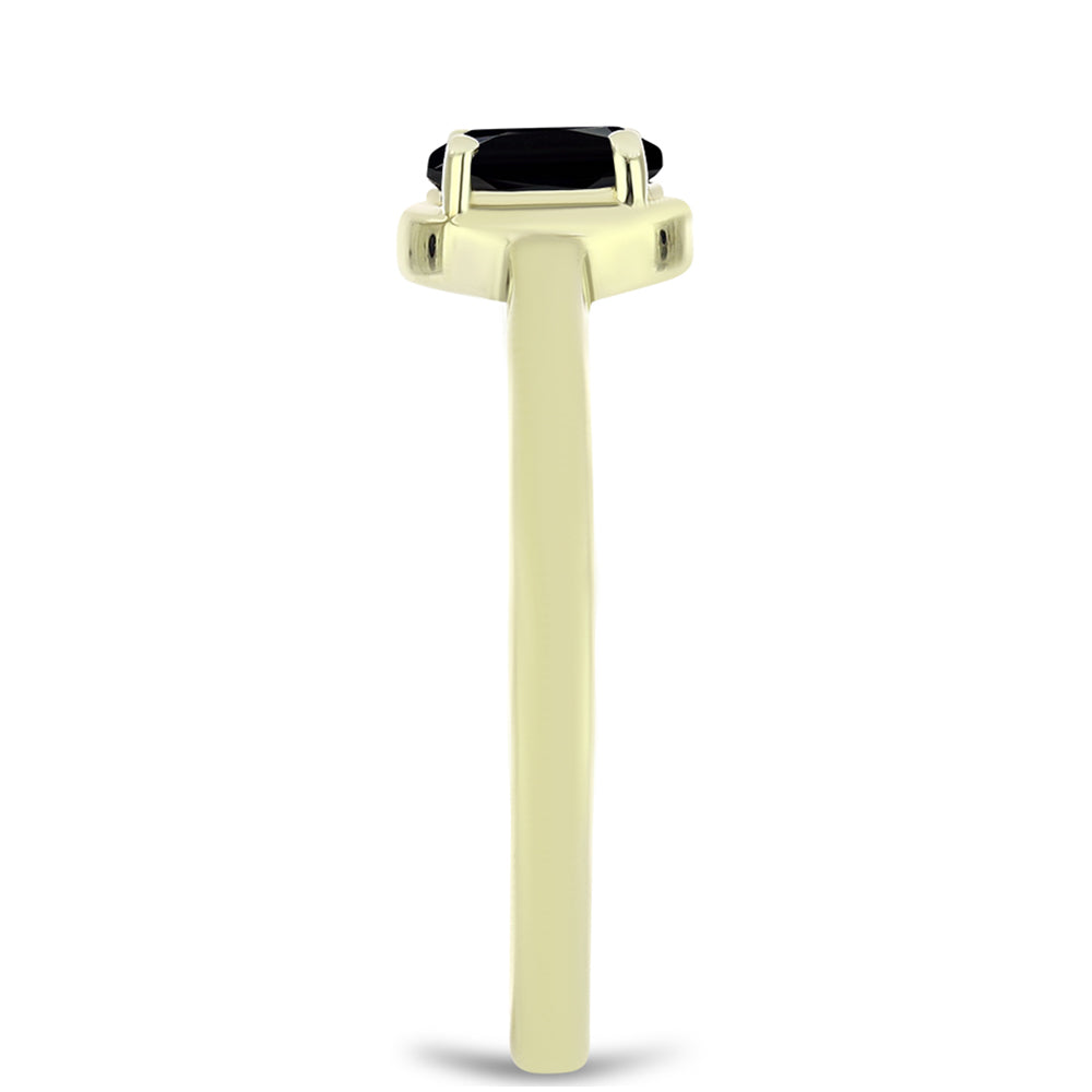Goldplattierter Silberring mit schwarzem Onyx aus Suwar 4 