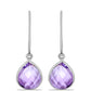 Silberohrringe mit Rose De France Amethyst