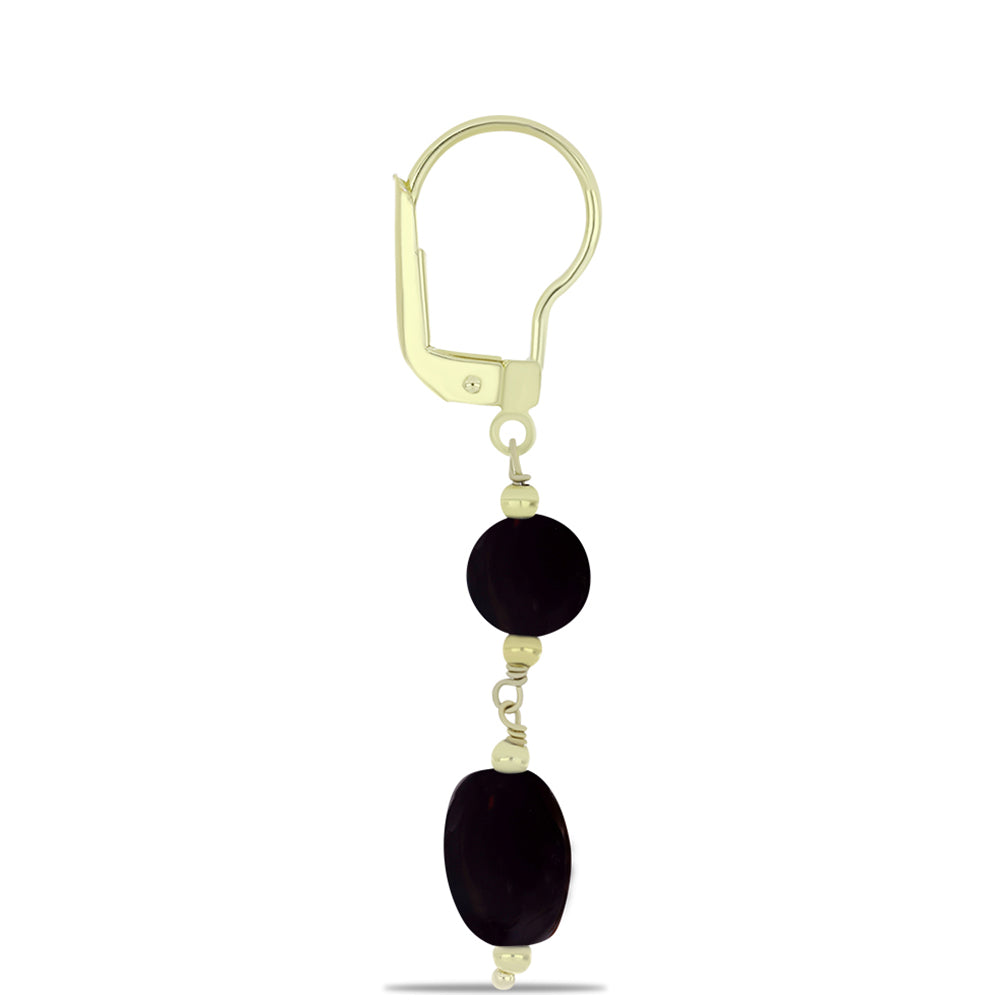 Goldplattierte Silberohrringe mit schwarzem Onyx aus Suwar 2 