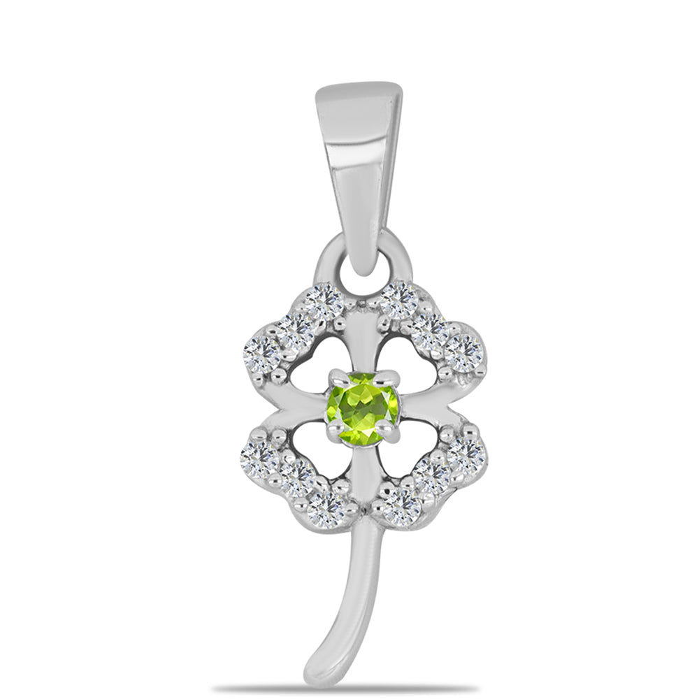 Silberanhänger mit Peridot aus Changbai und weißem Topas 1 