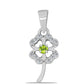 Silberanhänger mit Peridot aus Changbai und weißem Topas